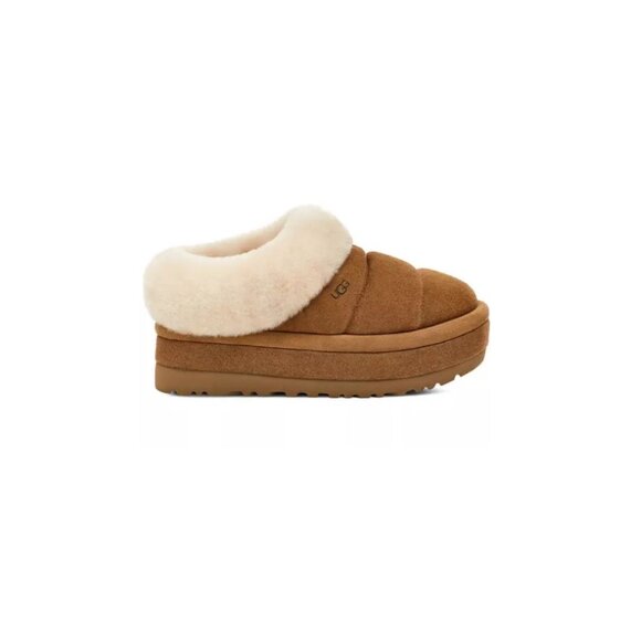 UGG Shoes - UGG Chestnut Brown Shearling Platform Clog Mules